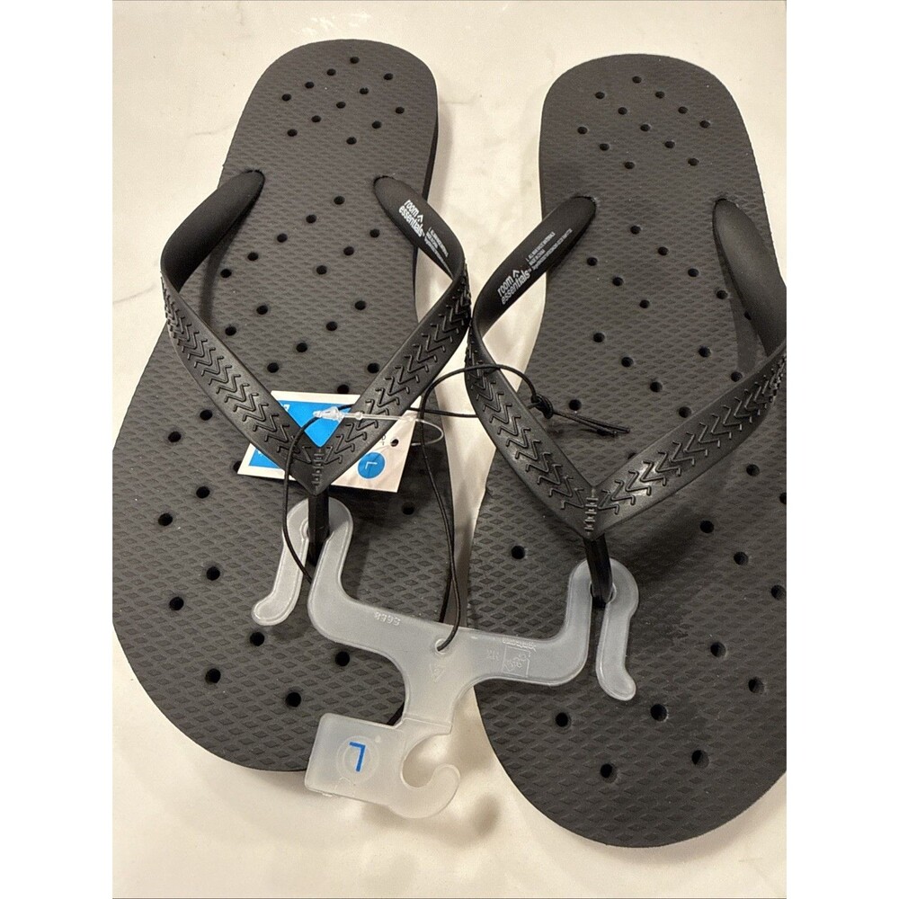 Room Essentials Shower Shoes Black Size Large - Picture 1 of 5